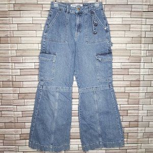 Social Tourist Ultra‎ High Rise Jeans 9R Hollister Flare Leg Cargo Pants Stretch